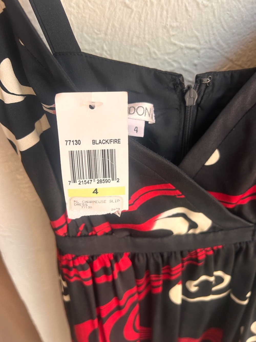 Maggy London black and red silk charmeuse babydoll dress Size 4 - Picture 6 of 12